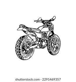 Motorcycle vector illustration, Motorcycle coloring page for book and drawing, Line art motorcycle