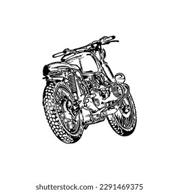 Motorrad-Vektorgrafik, Motorradfarbseite für Buch und Zeichnung, Kunstmotorrad-Linie