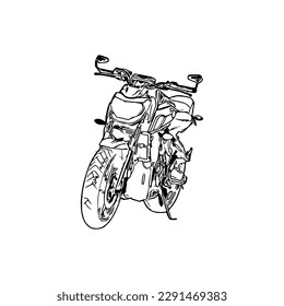 Ilustración de los vectores de motocicletas, página de coloreado de motocicletas para libros y dibujos, motocicleta de arte de línea