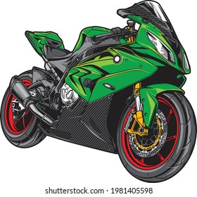 Motorcycle vector illustration, realistic illustration. motorbike isolated on white background