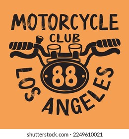 ilustración de vector de motocicleta con mano de eslogan dibujada