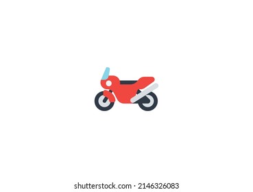 Motorcycle Vector Isolated Emoticon. Motorcycle Icon