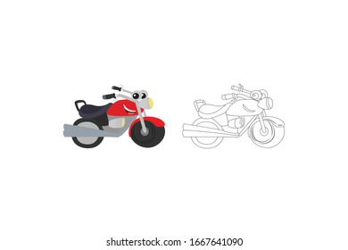 Paquete Ilustración de transporte de objetos vectoriales de motocicleta