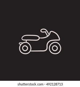 Motorcycle vector sketch icon isolated on background. Hand drawn Motorcycle icon. Motorcycle sketch icon for infographic, website or app.