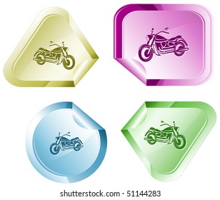 Motorcycle. Vector sticker.