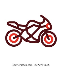 Motorcycle Vector Thick Line Two Color Icons For Personal And Commercial Use.
