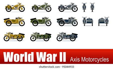 Motorcycle  in vector. WW2 series.