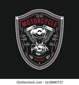 Motorcycle Vintage classic emblem logo design inspiration.