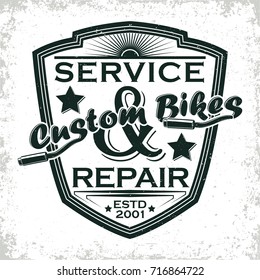 Motorcycle vintage graphics, Hot rods typography print, Biker T-shirt stamp, teeshirt graphic, vintage Motorcycle garage Emblem, vintage hot rods service center emblem, vector