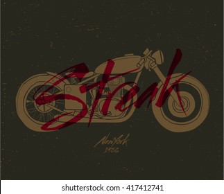 Motorcycle. Vintage motorcycle label. motorcycle typography t-shirt printing design.