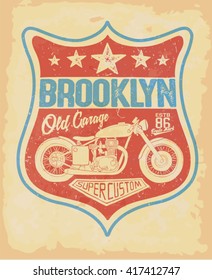 Motorcycle. Vintage motorcycle label. motorcycle typography t-shirt printing design.