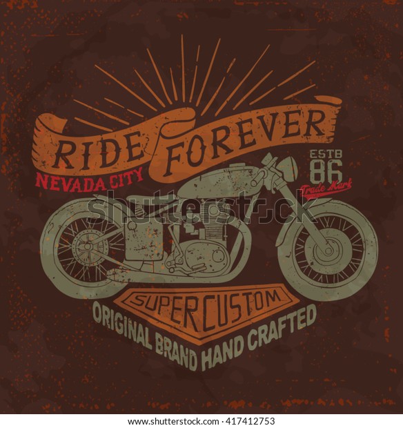 Motorcycle. Vintage motorcycle label. motorcycle
typography t-shirt printing
design.