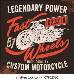 Motorcycle vintage racing typography, t-shirt graphics, vectors