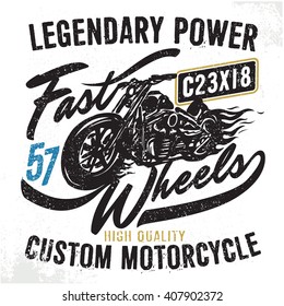 Motorcycle vintage racing typography, t-shirt graphics, vectors