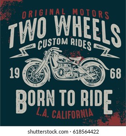 Motorcycle vintage racing typography, t-shirt graphics, vectors