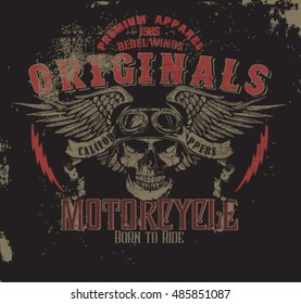 Motorcycle vintage , Road Trip, Biker T-shirt graphic, Motorcycle Emblem