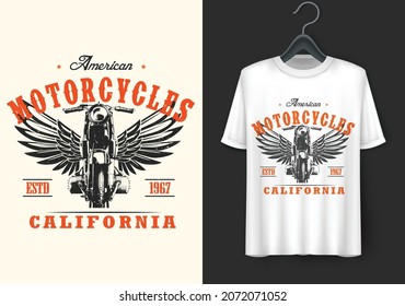 Motorcycle vintage T shirt design