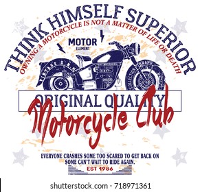 Motorcycle Vintage Vector Graphic For T Shirt