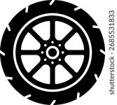 Motorcycle Wheel Icon, Vector Design