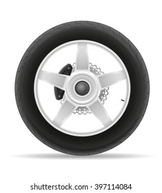motorcycle wheel tire from the disk vector illustration isolated on white background