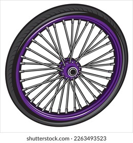 motorcycle wheel in vector style