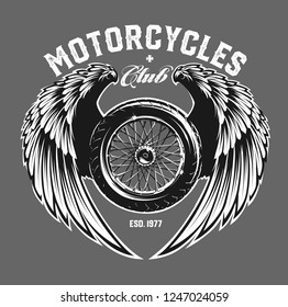 Motorcycle wheel with wings