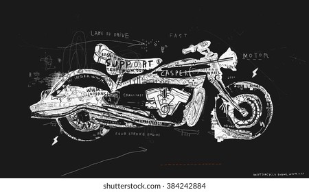 Motocicleta, que consiste en una pluralidad de símbolos