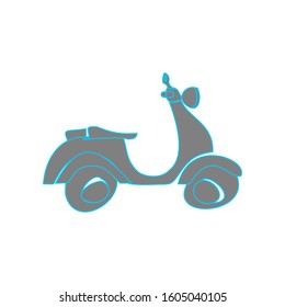 Motorcycle with white background, motorbike scooter icon.vector illustration
