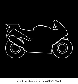 Motorcycle white icon .