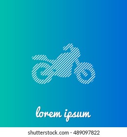 Motorcycle White stroke fill with blue & green gradient background Icon / Logo Design
