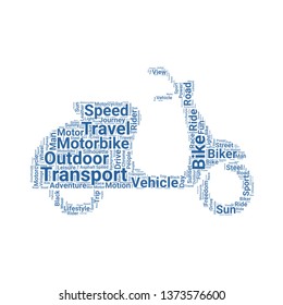 motorcycle word cloud. tag cloud about motorcycle