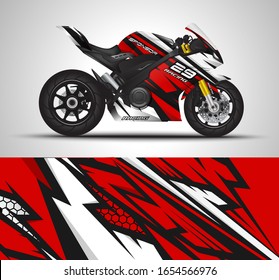 Motorcycle wrap decal and vinyl sticker design. Vector illustration.