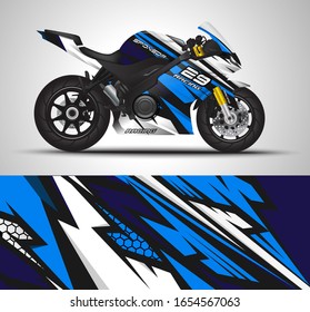 Motorcycle wrap decal and vinyl sticker design. Vector illustration.