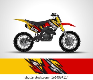 Motorcycle wrap decal and vinyl sticker design. Vector illustration.