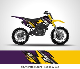 Motorcycle wrap decal and vinyl sticker design. Vector illustration.