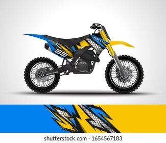 Motorcycle wrap decal and vinyl sticker design. Vector illustration.