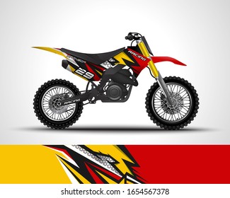 Motorcycle wrap decal and vinyl sticker design. Vector illustration.