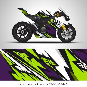 Motorcycle wrap decal and vinyl sticker design. Vector illustration.