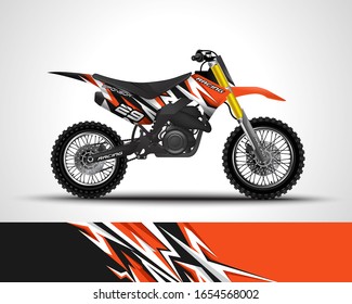 Motorcycle wrap decal and vinyl sticker design. Vector illustration.
