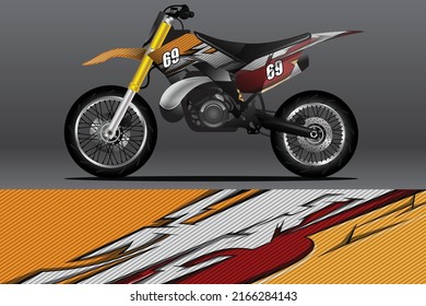 Motorcycle wrap decal and vinyl sticker design. Vector illustration