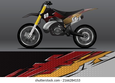 Design der Motorradverpackung und des Vinyl-Aufklebers. Vektorgrafik
