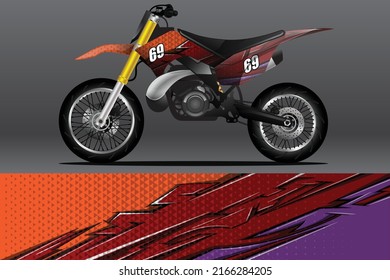 Motorcycle wrap decal and vinyl sticker design. Vector illustration