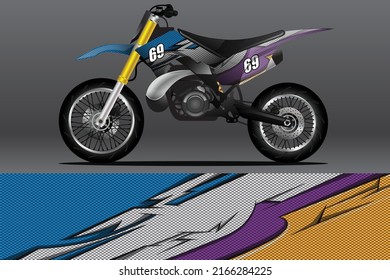 Motorcycle wrap decal and vinyl sticker design. Vector illustration