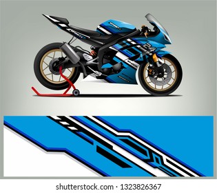 Motorcycle wrap design. abstract background livery for vehicle vinyl wrap.  vector 