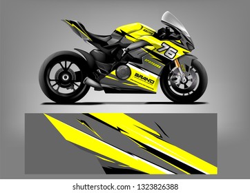 Motorcycle wrap design. abstract background livery for vehicle vinyl wrap.  vector 