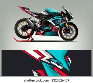 Motorcycle wrap design. abstract background livery for vehicle vinyl wrap.  vector 