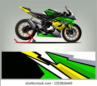 Motorcycle wrap design. abstract background livery for vehicle vinyl wrap.  vector 