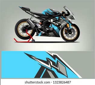 Motorcycle wrap design. abstract background livery for vehicle vinyl wrap.  vector 