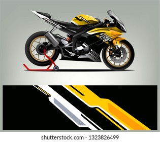 Motorcycle wrap design. abstract background livery for vehicle vinyl wrap.  vector 