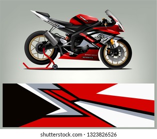 Motorcycle wrap design. abstract background livery for vehicle vinyl wrap.  vector 